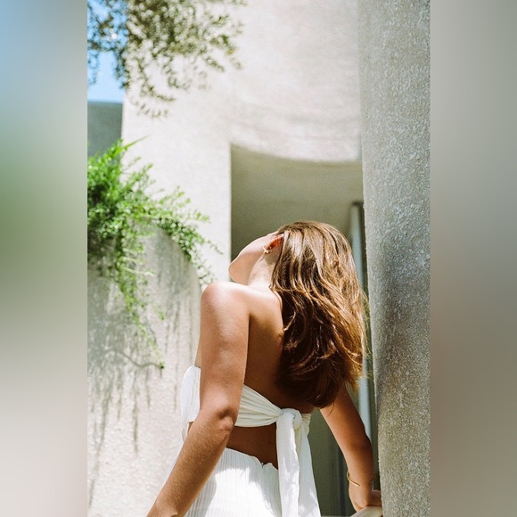 Sabo Penelope‎ Scarf Top Women's Size Medium White Pleated Fabric Strapless NWT - Picture 10 of 14